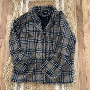 Liverpool Plaid Utility Jacket - Black and Brown